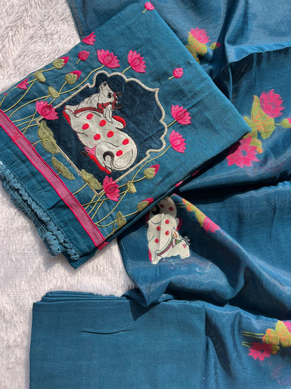 VT-309 Jamdhani Unstitched set