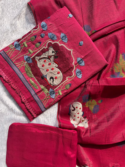 VT-309 Jamdhani Unstitched set