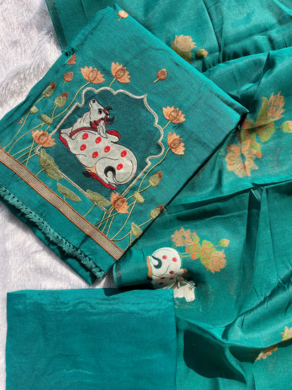 VT-309 Jamdhani Unstitched set