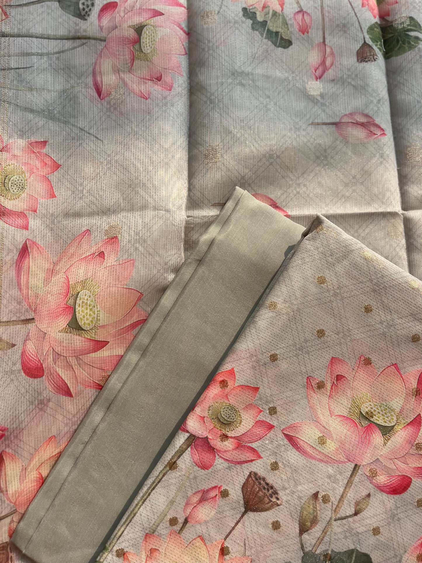 Tissue unstitched salwar set