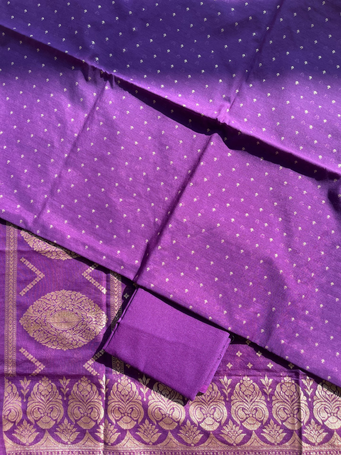 VT-282 Puprle Chanderi set
