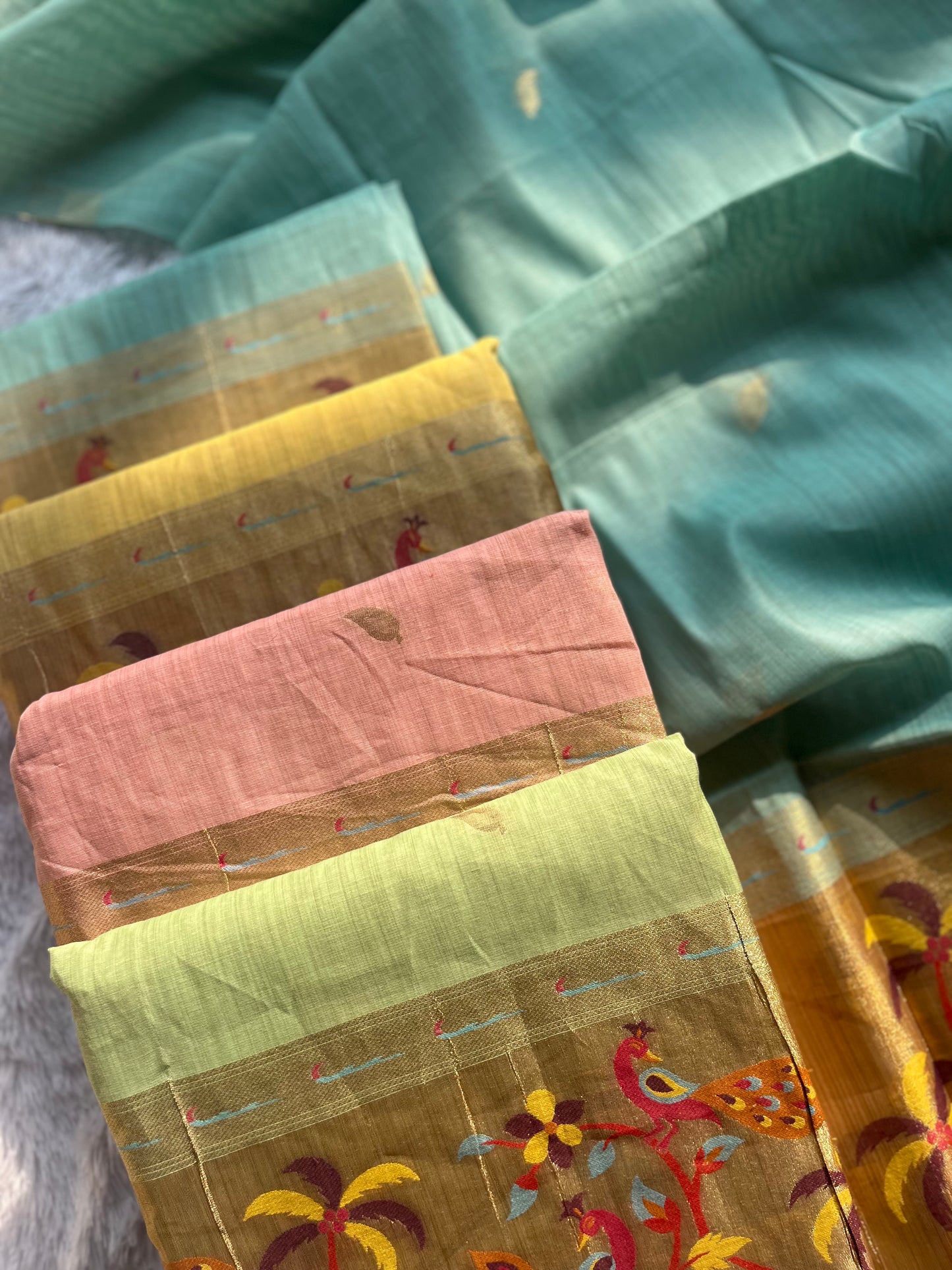 VT-291 Handwoven Paithani Linen Jamdhani Salwar&nbsp;